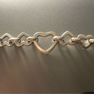 Woman’s heart linked sterling silver bracelet